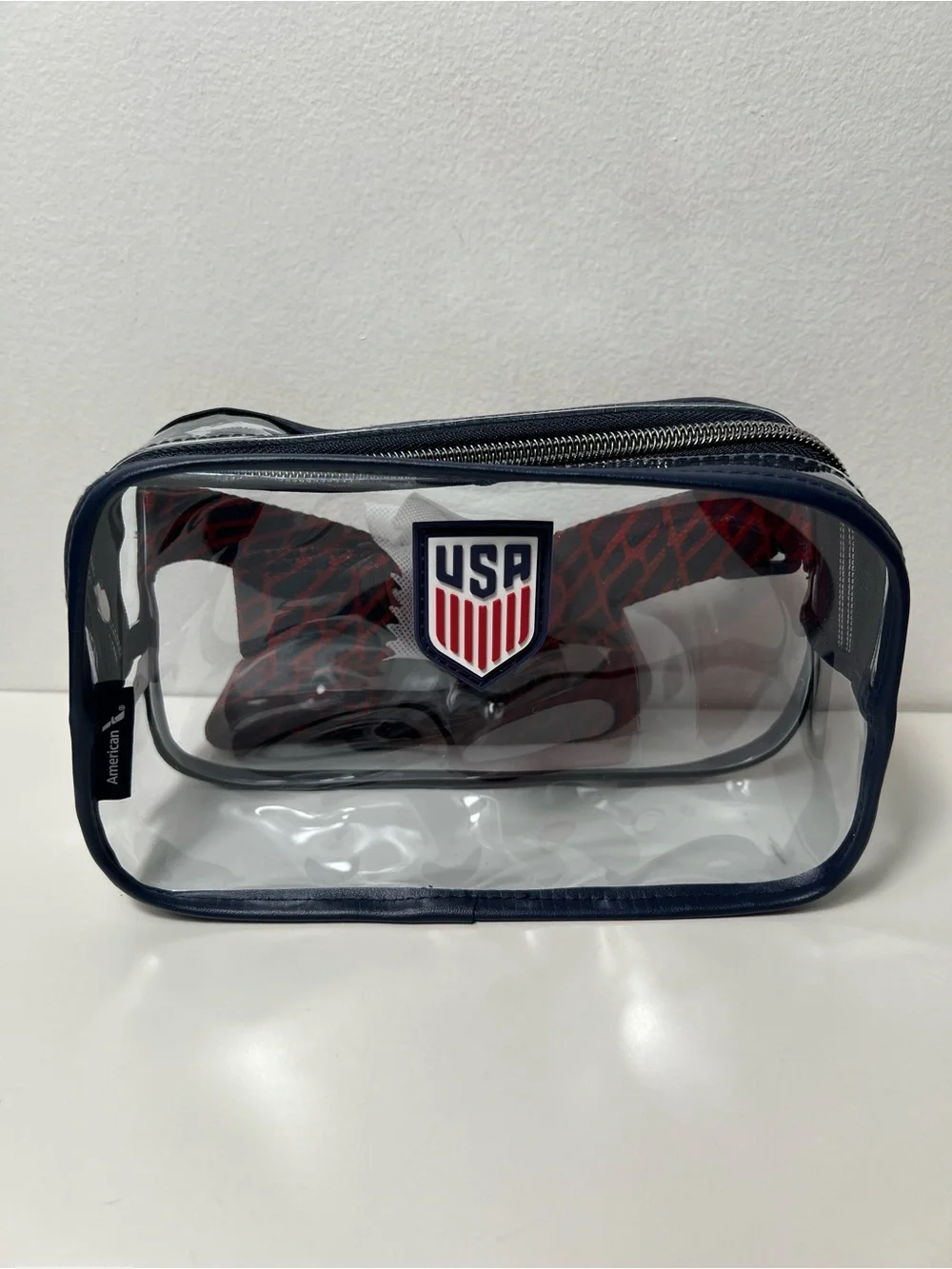 American Airlines FIFA Team USA World Cup Amenity Kit Clear Belt Bag Fanny Pack